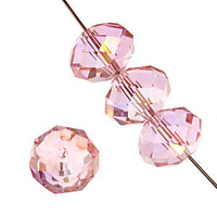 Dazzle-It Ori Crystal Faceted Donut Beads - Pink Ab 6x4mm