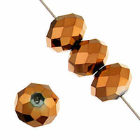 Dazzle-It Ori Crystal Faceted Donut Beads - Metallic Copper 6x4mm