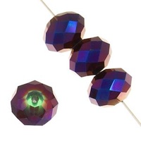 Dazzle-It Ori Crystal Faceted Donut Beads - Amethyst Luster 8x10mm