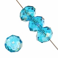 Dazzle-It Ori Crystal Faceted Donut Beads - Aqua Ab 8x10mm
