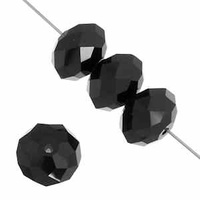 Dazzle-It Ori Crystal Faceted Donut Beads - Jet 8x10mm
