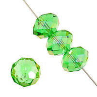 Dazzle-It Ori Crystal Faceted Donut Beads - Peridot Ab 8x10mm