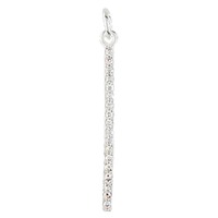 Sterling Silver Charm With Jump Ring- Crystal Bar Pendant