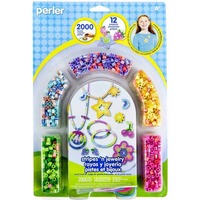 Perler Fused Bead Craft Kit Stripes and Jewellery for Ages 6 and up
