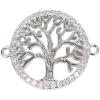 Estrella ™ Metal Pendant W/Cubic Zirconia Charm - Tree of Life