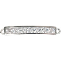 Estrella ™ Metal Pendant W/Cubic Zirconia Charm - Bracelet Bar