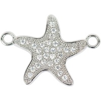 Estrella ™ Metal Pendant W/Cubic Zirconia Charm - Starfish