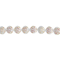 Preciosa Czech Candy Rose Beads - White Alabaster AB Halfcoat x 8mm