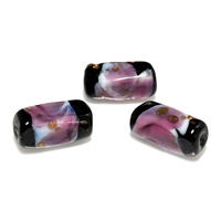 Evening Amethyst Vintage Glass Bead x 14mm