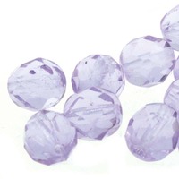 Czech Glass Round Firepolished Beads - Violet 4mm x 38