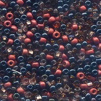Czech Glass Seed Beads Size 6/0 - Grey Copper Mix x 24g