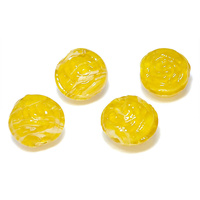 Sculptured Yellow Rose Vintage Glass Bead x 13mm