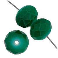 Dazzle-It Ori Crystal Faceted Donut Beads - Emerald 6x8mm