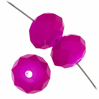 Dazzle-It Ori Crystal Faceted Donut Beads - Fuchsia 6x8mm
