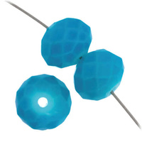 Dazzle-It Ori Crystal Faceted Donut Beads - Aqua Opal 6x8mm