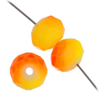 Dazzle-It Ori Crystal Faceted Donut Beads - Orange Yellow Neon 6x8mm