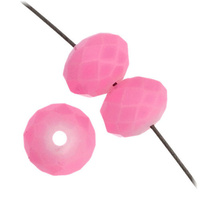 Dazzle-It Ori Crystal Faceted Donut Beads - Pink Opal 6x8mm