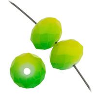 Dazzle-It Ori Crystal Faceted Donut Beads - Green Yellow Neon 6x8mm