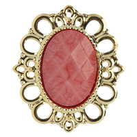 Resin Statement Pendant Stone Pink - 18x25mm