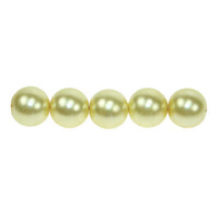 Glass Pearl Beads - 8mm Mellow Yellow x 10