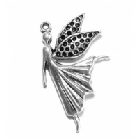Metal Charm - Antique Silver Dancing Fairy x 40mm