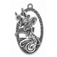 Metal Charm - Antique Silver Butterfly Fairy x 46mm