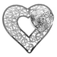 Heart on Heart Filigree Craft Charm
