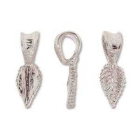 Glue-on Leaf Pendant Bail x Silver Plated