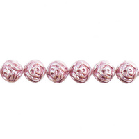Preciosa Czech Candy Rose Beads - White Alabaster AB with Pink x 8mm
