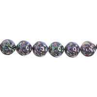 Preciosa Czech Candy Rose Beads - Black Red Iris x 8mm