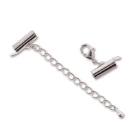 Slide Connector with Extension Clasp - Silver Plated x 13mm