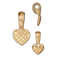 Glue-on Heart Pendant Bail x Gold Plated Pewter