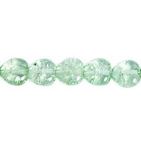 Cracked Glass Heart Beads - Light Peridot Dyed 8mm x 10