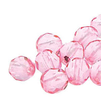 Czech Glass Round Firepolished Beads - New Rose 4mm x 38