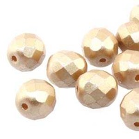 Czech Glass Round Firepolished Beads - Pastel Amber 4mm x 38