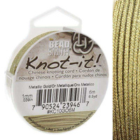 Knot-it Chinese Knotting Cord - Metallic Gold 1mm x 6metres