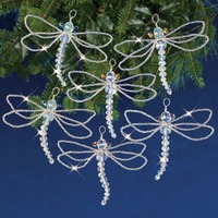 Beaded Ornament Kit - Crystal Dragonflies