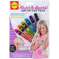 Tattoo Pens and Stencils Kit - Sketch and Sparkle for ages 6 and up