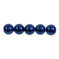 Glass Pearl Beads - 10mm Dark Blue x 10