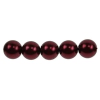 Glass Pearl Beads - 10mm Burgundy x 10