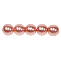 Glass Pearl Beads - 10mm Soft Melon x 10