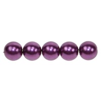Glass Pearl Beads - 10mm Dark Purple x 10