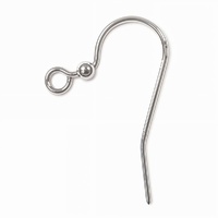 Earring Hook Wire with Ball - Silver Plated x 10 pairs