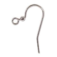 Earring Hook Wire with Ball - Silver Plated x 10 pairs