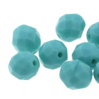 Czech Glass Round Firepolished Beads - Turquoise 4mm x 38