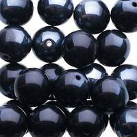 Czech Glass Druk Beads - Opaque Jet Hematite 8mm x 10