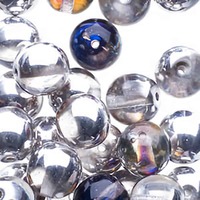 Czech Glass Druk Beads - Transparent Bermuda Blue 8mm x 10