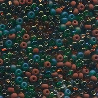 Czech Glass Seed Beads Size 6/0 - Rainforest Mix x 24g
