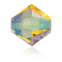 Swarovski Crystal Bicone Beads - Lt Topaz Shimmer 2X - 4mm x 20