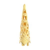 Filigree Cone Bead Cap - Gold x 28mm